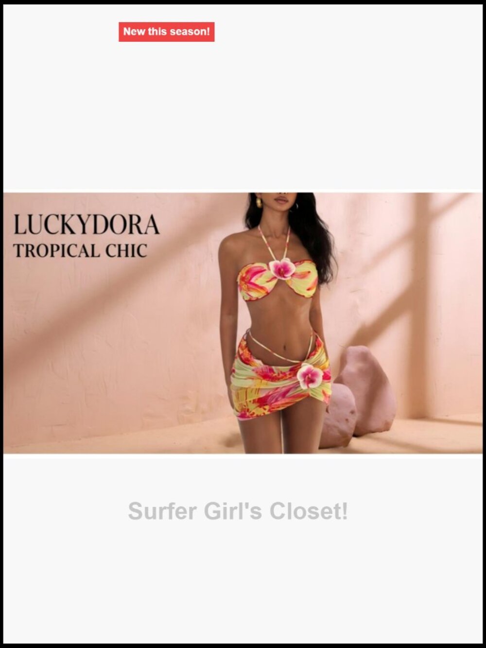 Floral Halter Triangle Bikini Set with Mesh Cover Up Skirt Summer Beach Swimwear - Picture 7 of 7